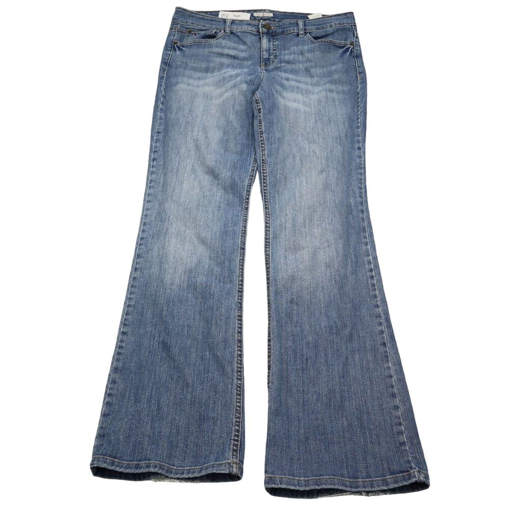 Tommy Hilfiger Pants Womens 10 Blue Denim Flat Front Bootcut Pockets Jeans